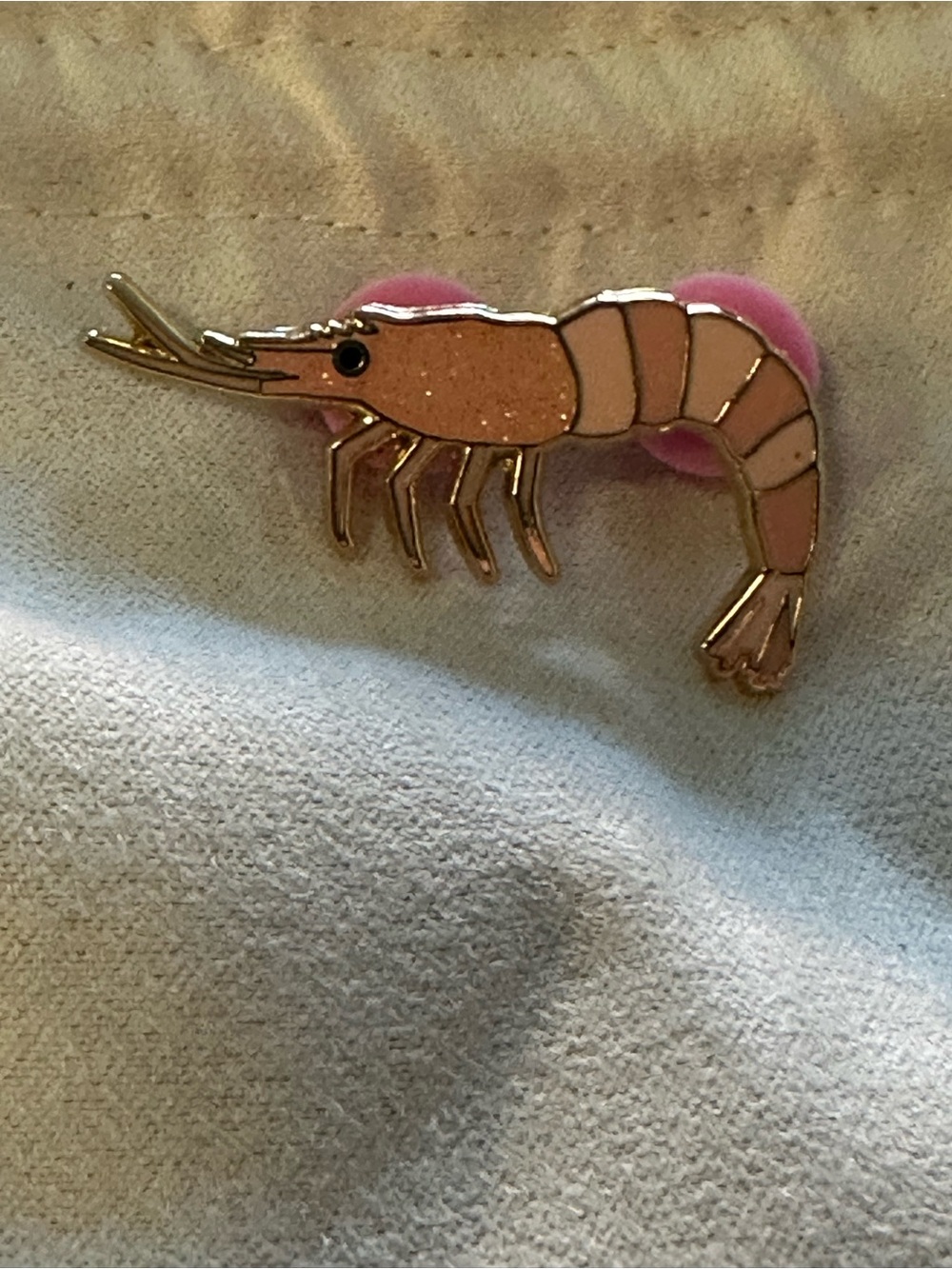 Pink Shrimp Enamel Pin